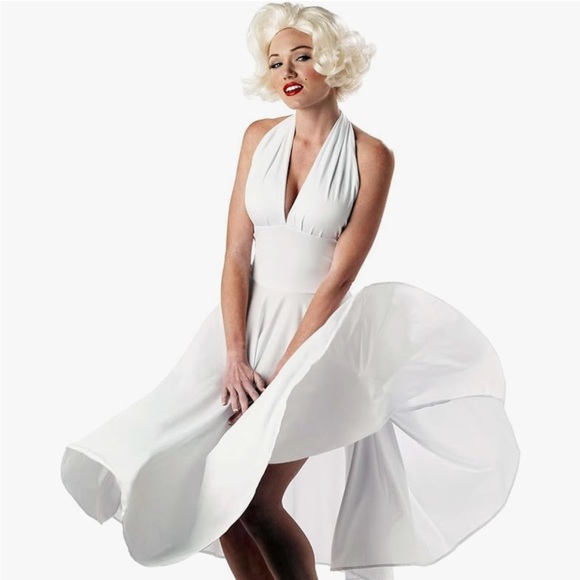 Marilyn Monroe costume and wig! Dress is a Medium Size - Picture 1 of 4